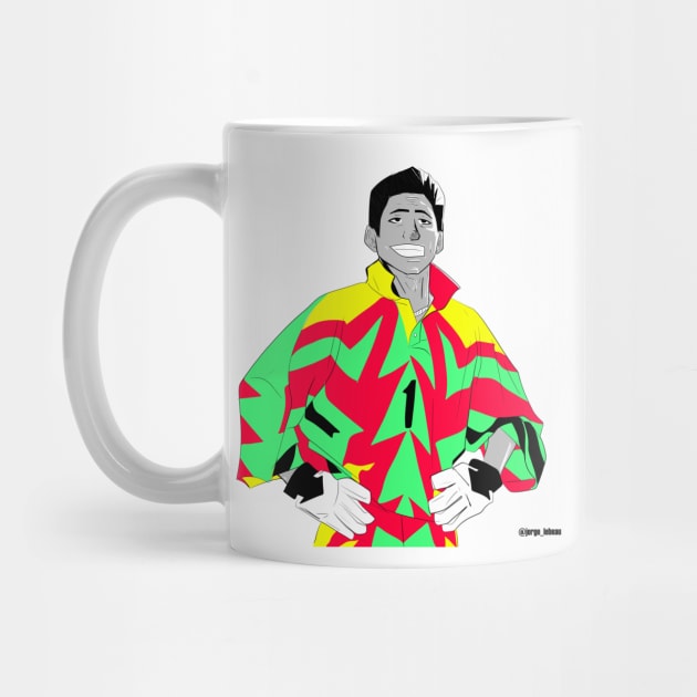 jorge campos the immortal goal keeper soccer player ecopop art by jorge_lebeau